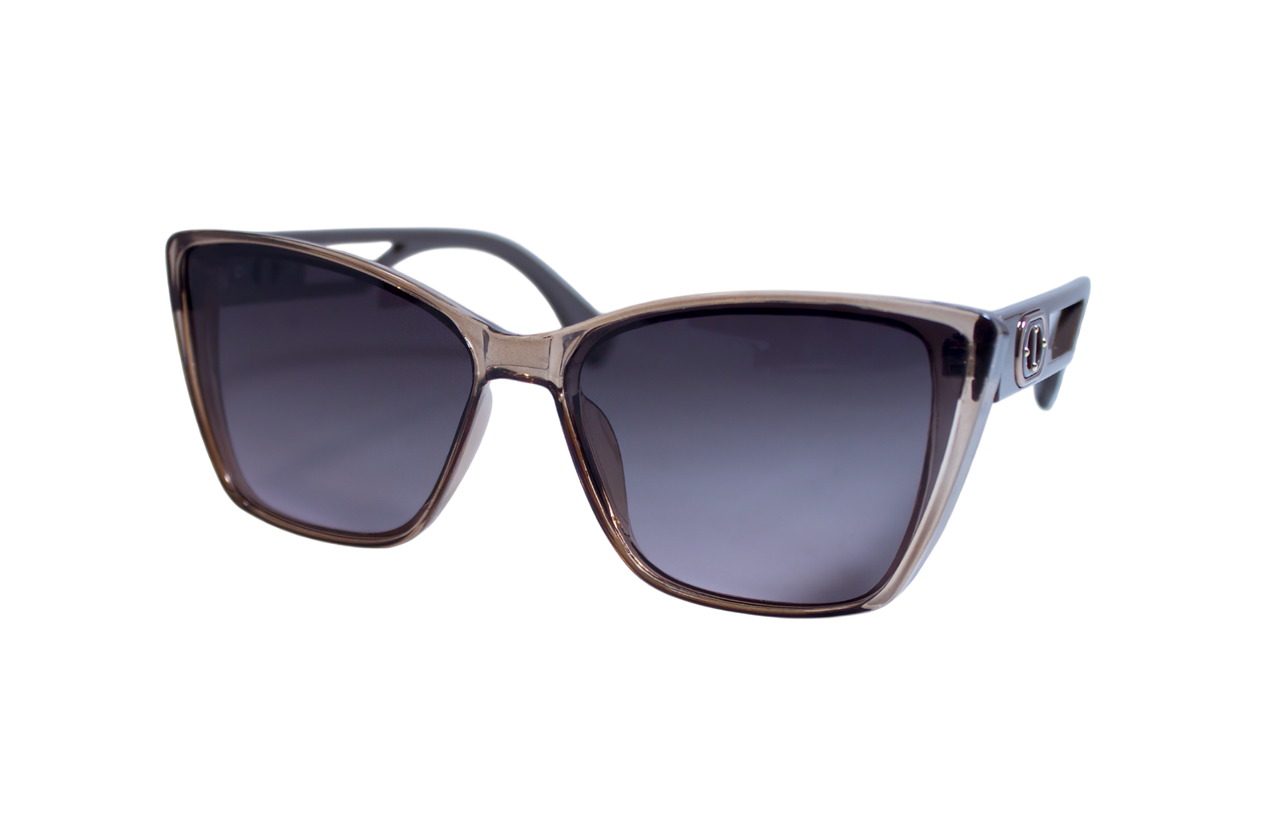 Сонцезахисні жіночі окуляри, коричневі з прозорою оправою 212-4