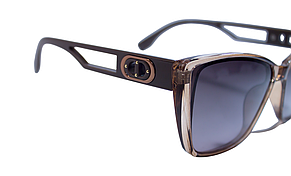 Сонцезахисні жіночі окуляри, коричневі з прозорою оправою 212-4, фото 3