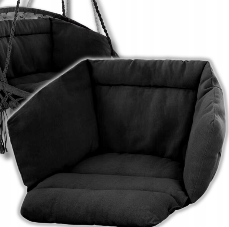 Універсальна подушка для гойдалки, підвісних меблів 74*45см Чорна