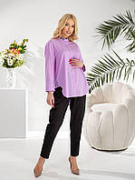 Блуза подовженого крою, арт 454, колір блузи фіалковий