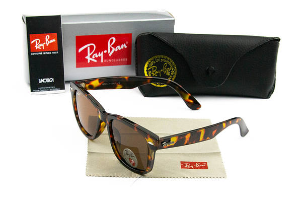 Сонцезахисні окуляри RAY BAN Wayfarer NEW поляризаційні UV400 (арт. P2140) леопардовий, фото 3