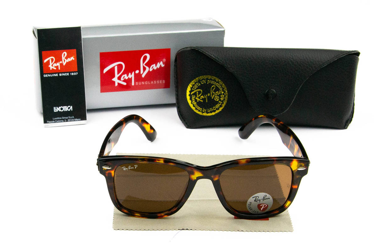 Сонцезахисні окуляри RAY BAN Wayfarer NEW поляризаційні UV400 (арт. P2140) леопардовий, фото 1