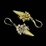 Сережки. Натуральний танзаніт і перл. Срібло 925., фото 2