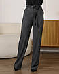 Штани класичні "Настасія" сірого кольору в смужку з поясом з еко-шкіри розміри від 42 до 56, фото 10