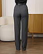 Штани класичні "Настасія" сірого кольору в смужку з поясом з еко-шкіри розміри від 42 до 56, фото 7