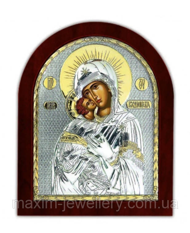 Срібна ікона "Володимирська Богородиця з Ісусом", фото 1