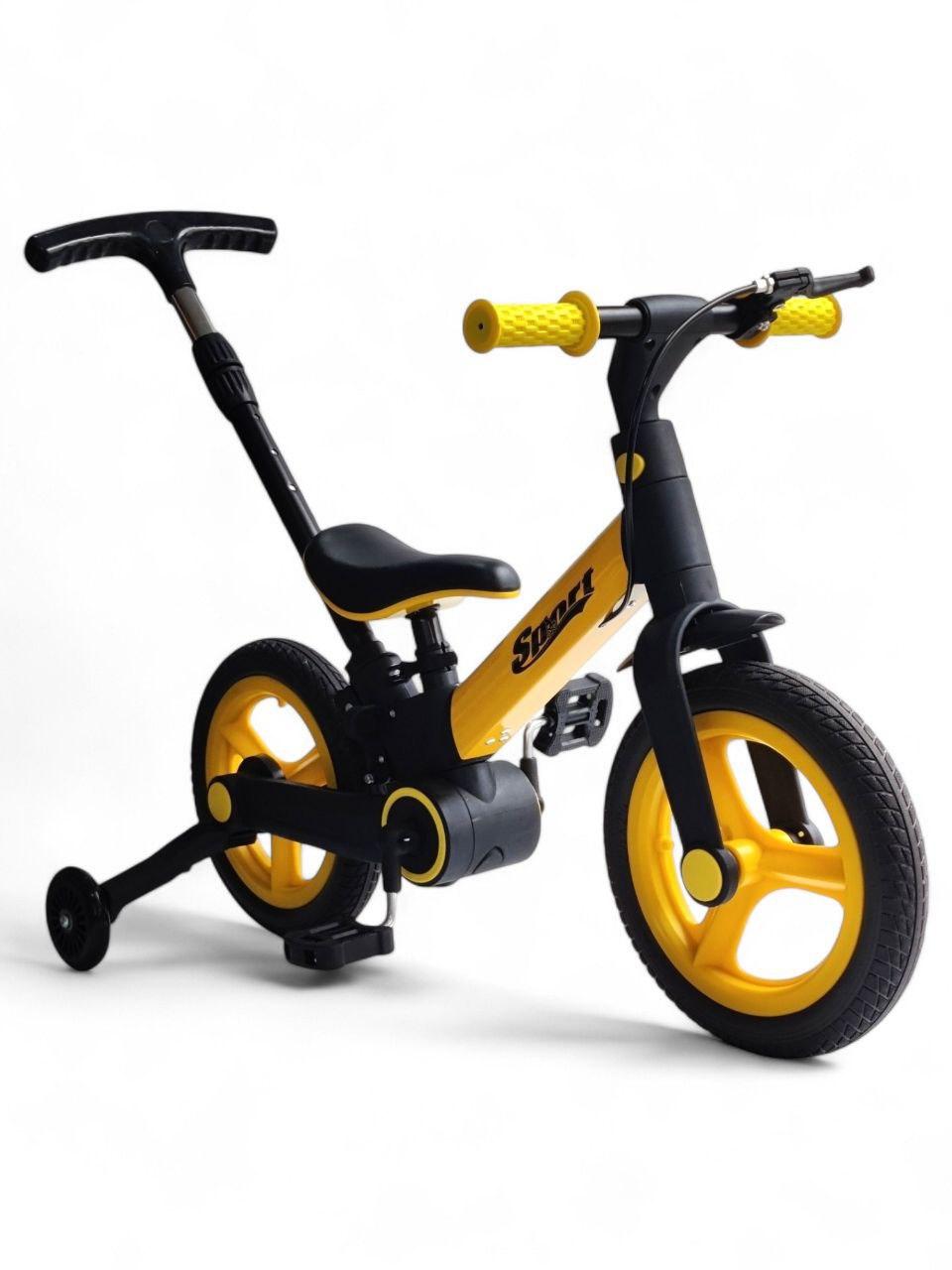 Дитячий велосипед-беговел з батьківською ручкою Sport 1200 з додатковими колесами, фото 1