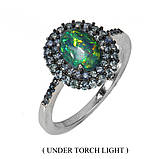 Каблучка. Натуральний опал і сапфір. Срібло 925., фото 2