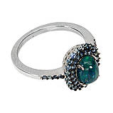 Каблучка. Натуральний опал і сапфір. Срібло 925., фото 3