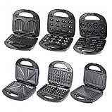 Гриль 6 в1 Domotec Німеччина (орешниця, вафельниця, гриль, сендвічниця,пончики,мадлен) 2200 Watt WE 8943 PO, фото 2