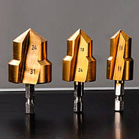 Комплект ступенчатых сверл для ПВХ/PPR труб и восстановления фитингов, диаметром 20, 25 и 32 мм.