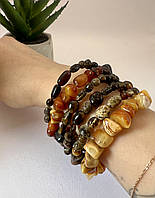 Браслет із натурального бурштину, браслет із бурштину пружинка