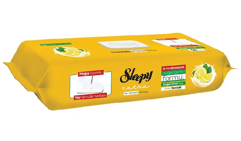 Вологі рушники для миття підлоги Sleepy Easy Clean Lemon , 50 шт., Вологі серветки для підлоги