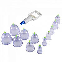 Вакуумні масажні банки з насосом 12 шт