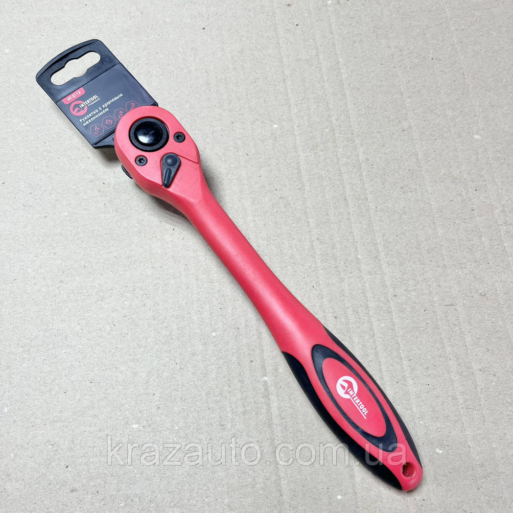 Ручка з хроповим механізмом на 72 зуби 1/2", Cr-v (Professional) INTERTOOL HT-2113