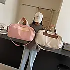 Сумка спортивна дорожня 24*45 см на блискавці з довгим ремінцем в різних кольорах Kay Рожевий, фото 9