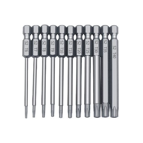 Біта для шурупокрута Torx Т6 Т7 Т8 Т9 Т10 Т15 Т20 Т25 Т30 Т35 Т40 75 мм 11шт (005231)