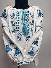 Вишиванка дівоча "Франі" з білого домотканого полотна, фото 4