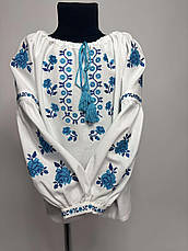 Вишиванка дівоча "Франі" з білого домотканого полотна, фото 2