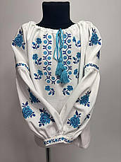 Вишиванка дівоча "Франі" з білого домотканого полотна, фото 3