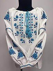 Вишиванка дівоча "Франі" з білого домотканого полотна, фото 5