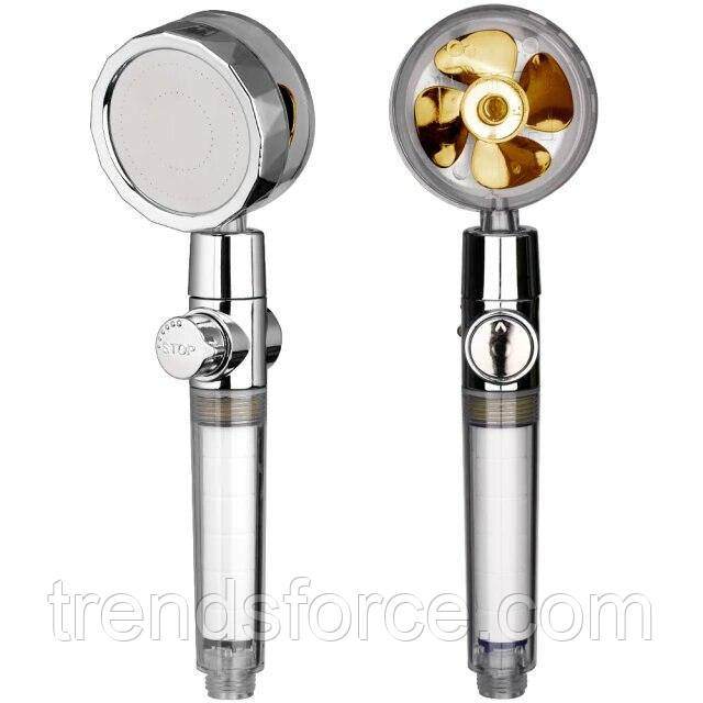 Душова насадка турболейка з турбонадувом 360 градусів