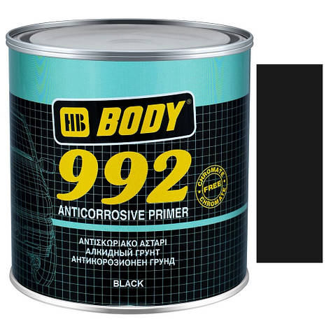 Алкідний антикорозійний ґрунт чорний Body 1K 992 Black 1кг, фото 1