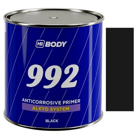 Алкідний антикорозійний ґрунт чорний Body 1K 992 Black 1кг, фото 3