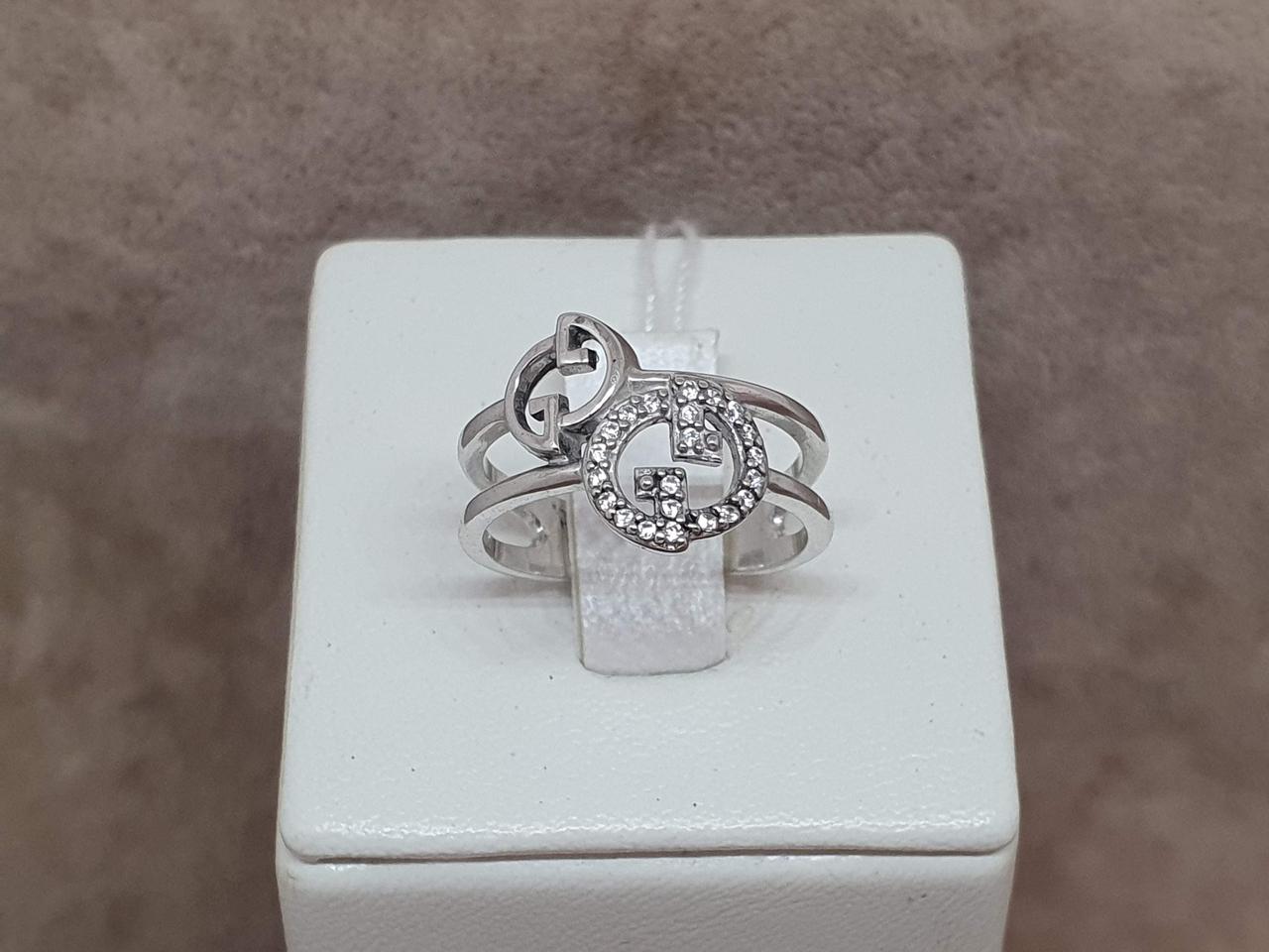 Срібне кільце Гледія з фіанітами. 1616/1Р-CZ 17