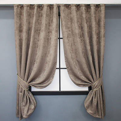 Комплект (2шт. 1,3х1,7м.) коротких штор з жакарду колекція "Sultan XO", Туреччина. Колір какао. Код 1682ш 35-0321