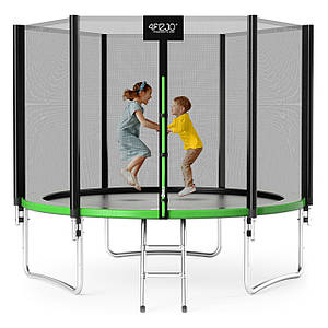 Батут з внутрішньою сіткою 4FIZJO Classic 10FT 312 см Black/Green (P-5907739314130)