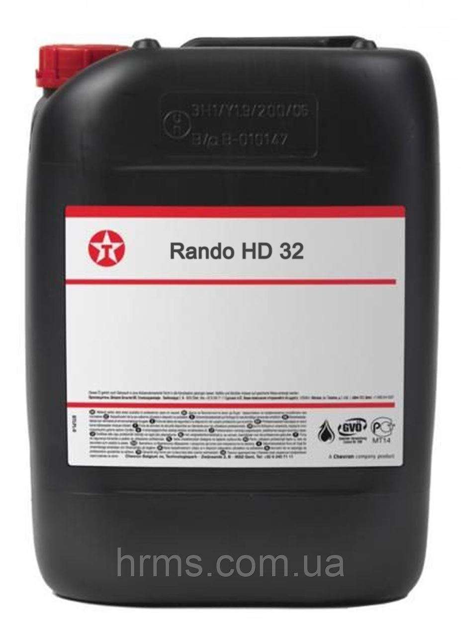 Масло гідравлічне TEXACO Rando HD 32 каністра 20л ISO VG32 HM Олива HLP 32 ТЕХАСО Рандо 32 тексако рандо