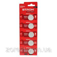 Батарейки ETRON Lithium Power CR2016 5 шт. ціна за блістер