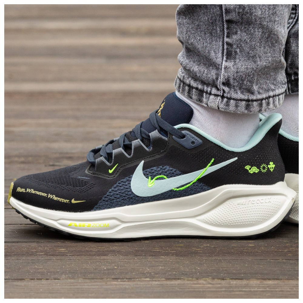 Чоловічі весняні кросівки Nike Air Zoom Pegasus 41 Black Green White, літні кросівки найк аір зум пегасус 41