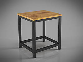 Приліжкова тумба Мінімал метал чорний оксамит полиця ДСП фаєрвуд (TeneroTM)