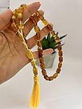 Натуральні пресовані чотки з бурштину , мусульманські чотки з  бурштину, чотки з бурштину,  чотки з бурштина, фото 2