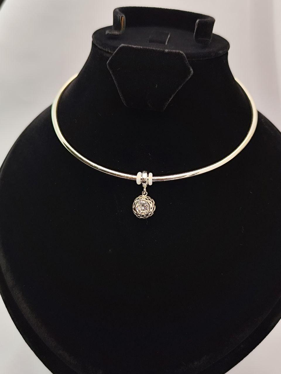 Срібний  Чокер с камінчиком  005.051