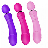 Вібратор з підігрівом двосторонній, вібромасажер для клитера і ерогенних зон, стимулятор для вагіни і анала,, фото 2