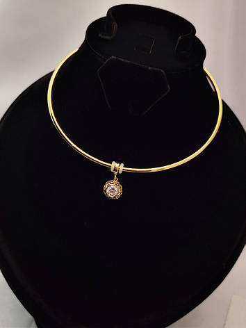 Срібний Чокер с камінчиком з позолотою 005.051R, фото 1