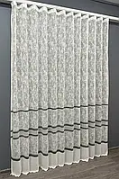 Готоваый мраморная тюль с серой полосой 400Х270