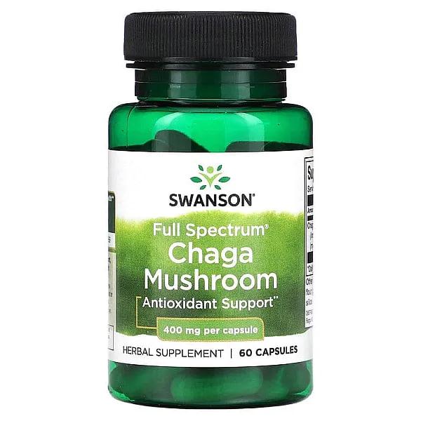 Гриб Чага повного спектру (Chaga Mushroom) 400 мг 60 капсул