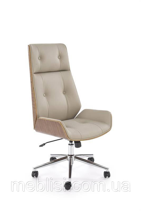 Бежеве комп'ютерне крісло WEBSTER (бежевий/горіх)  (Halmar)