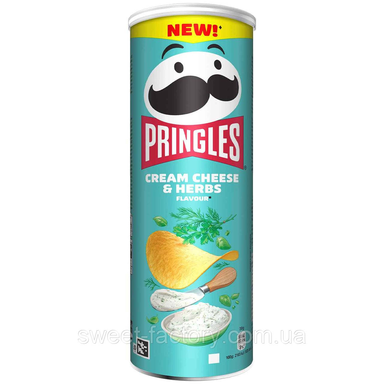 Чіпси Pringles Cream Cheese & Herbs 165g, фото 1