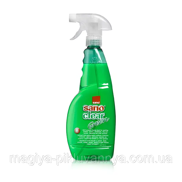 Універсальний засіб для чищення скла та різних поверхонь Sano Clear Green, 1 л