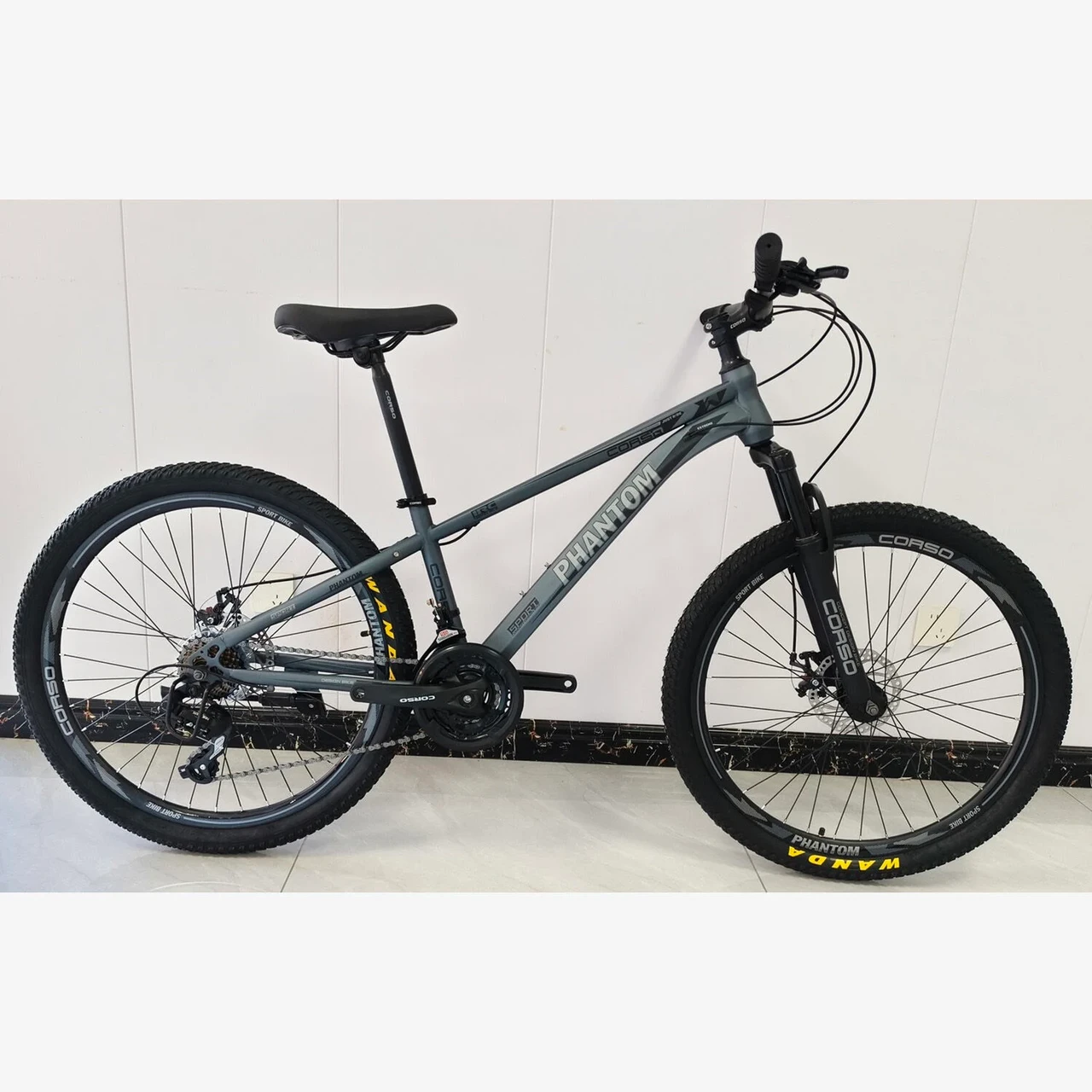 Велосипед гірський спортивний 26" CORSO Phantom PH-26538 сірий на зріст 130-145 cм