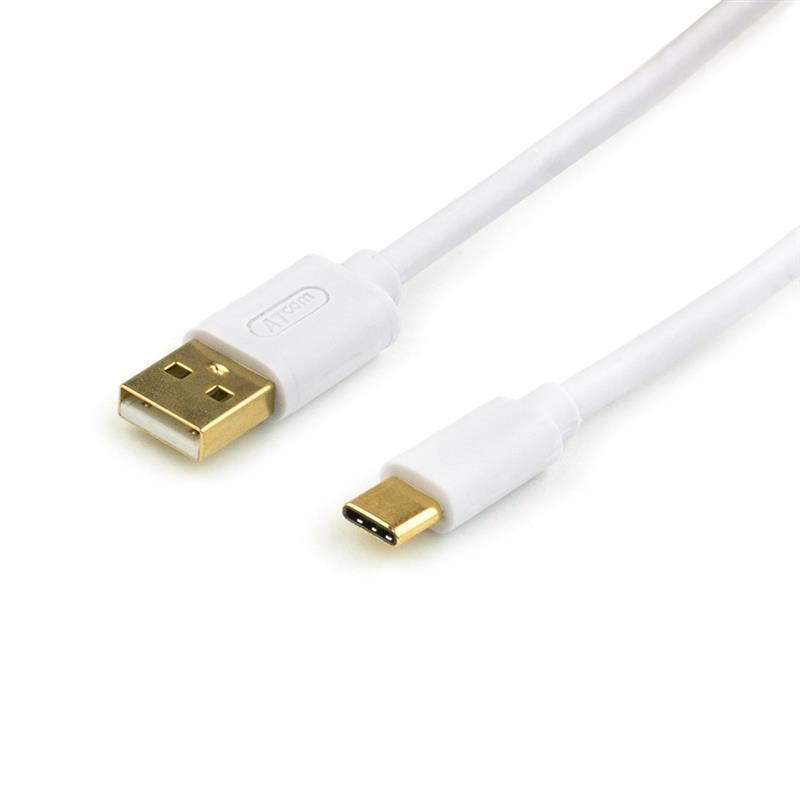 Кабель Atcom (17425) USB 2.0 AM/USB type C, 0.8м, білий, фото 1