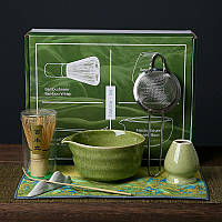 Набір посуду для чаю матча нефритово-зелений 7 предметів