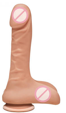 Фалоїмітатор Doc Johnson The D — Super D — 9 Inch With Balls — ULTRASKYN, діаметр 6,4 см