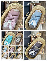 Дитячий конверт на виписку муслін, конверт-ковдра, конверт-плед для новонародженого