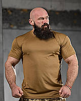 Футболка тактична coolmax вологовідвідна 100% поліестер, армійська футболка зсу колір койот er345